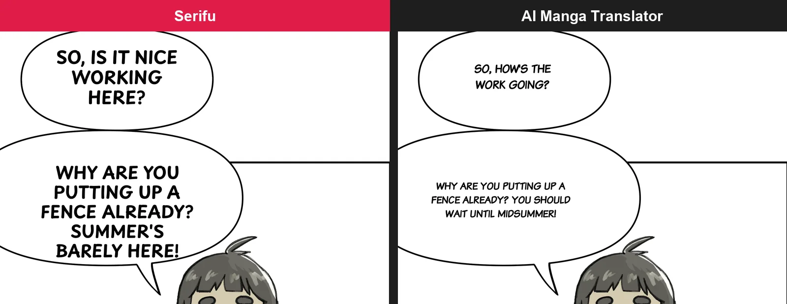 The manhwa page's two bubbles on both