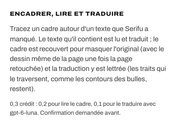Encadrer, lire et traduire dans l'éditeur de Serifu