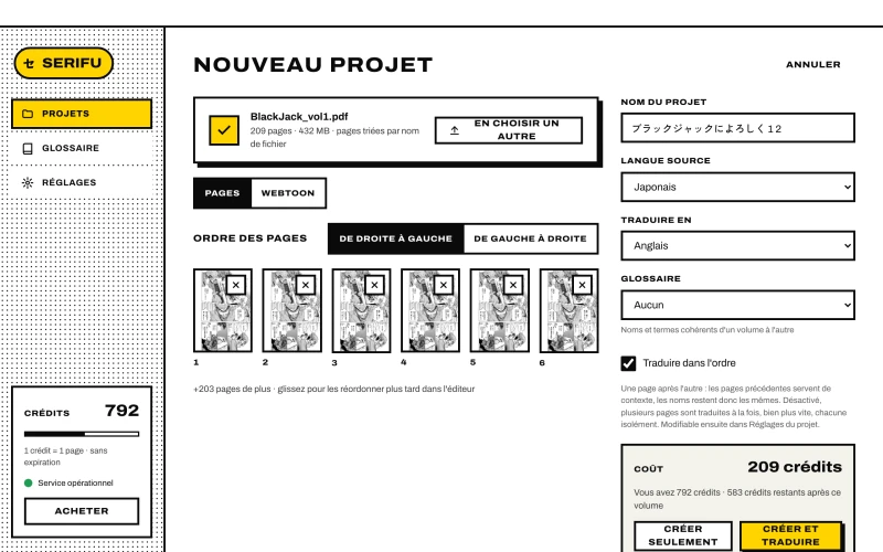 Un volume choisi : ordre des pages, langues, glossaire, Traduire dans l'ordre et le coût