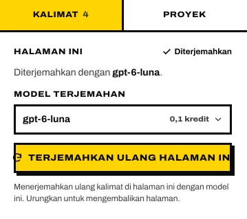 Kartu halaman: model yang menerjemahkan halaman ini, dan Terjemahkan ulang halaman ini