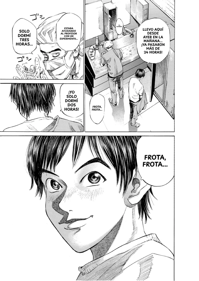 La misma página después del traductor de manga con IA: el español rotulado en los globos