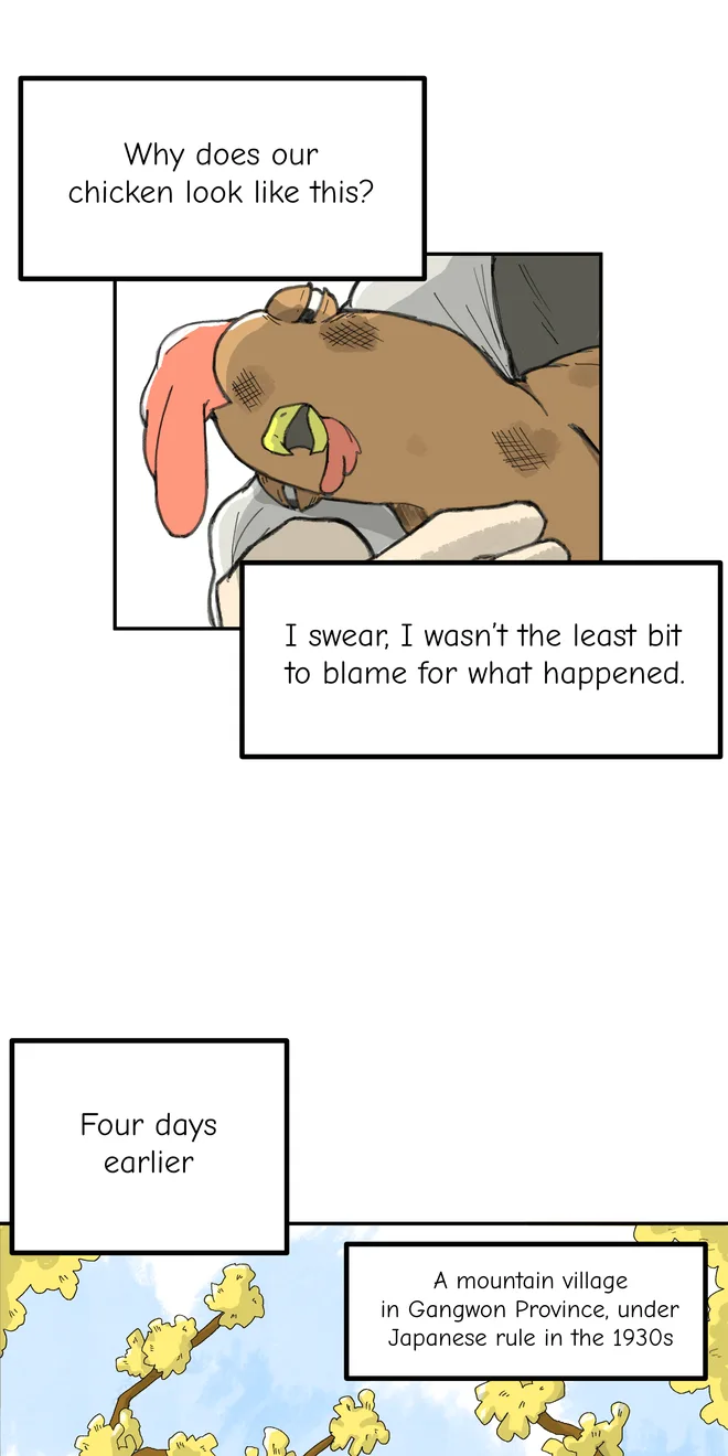 The same webtoon page after the webtoon translator: English in its caption boxes